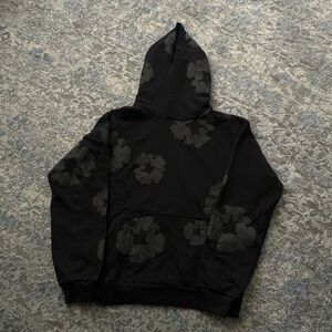 Men's Black Patterned Hoodie